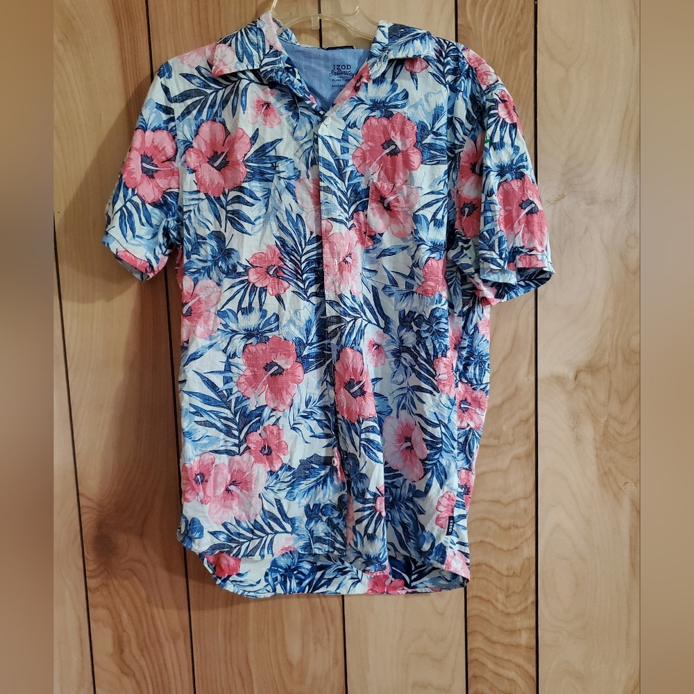 Izod Saltwater Blue Button-Up Shirt
